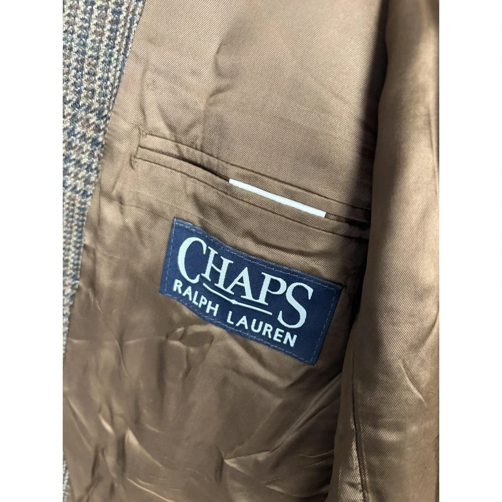 Chaps Ralph Lauren Blazer Mens 46 Brown Plaid Check Wool Tweed Sport Coat Canada